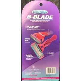ReliaShave 6-Blade  Superior  Ladies Disposable Razors- Stainless Steel