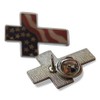 3-Piece Cross Patriotic American Flag Stars & Stripes Lapel Pin