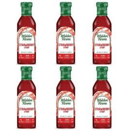 Walden Farms Strawberry Syrup - Calorie-Free, Sugar-Free, Keto-Friendly, Low Carb, Gluten-Free, Vegan Strawberry Syrup Alternative for Desserts, Smoothies, Breakfast, (12 oz Bottle x 6)