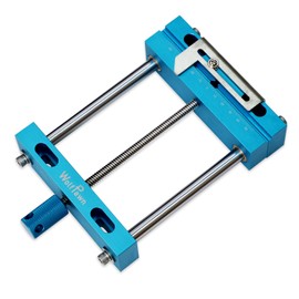 WolfPawn Aluminum Profile Worktable Bench Vise Clamp High-Precision CNC Router Clamp for Unique Shaped Woodworking & Metalworking Milling Project, Suitable for CNC Machine with T Groove (Blue)