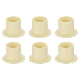 sourcing map 6Pcs Flanged Sleeve Bearing, Plastic Bushing ID 10mm x OD 12mm x Length 12mm POM Bushing, Yellow