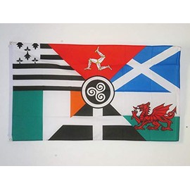 AZ FLAG Multi Celtic Flag 3' x 5' - Celtic Countries Flags 90 x 150 cm - Banner 3x5 ft