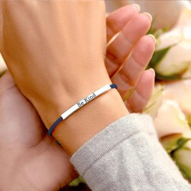 Be Kind of a B Bracelet Best Friend Bracelet for Women Black Braided Bracelet Friendship Bracelet Adjustable Bracelet Trendy Jewelry Gift for Women Friends