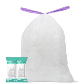 XIQIYY Kleine Müllbeutel 15L mit Zugband Mülltüten Reißfest Müllsäcke für Bad,Weiß 80 Stück Abfallbeutel