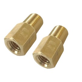 Unbranded 2PCS Pipe Fitting 1/8" NPT Male to Metric M8 M8X1.25 Female Brass Adapter