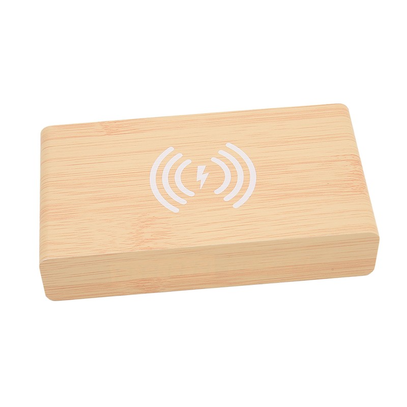 Wooden Digital Alarm Clock with Wireless Charging 3 Level Dimmer