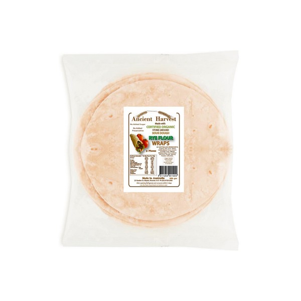 ANCIENT HARVEST Organic Sourdough Rye Flour Wraps 220g