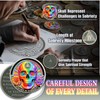 Rainbow Skull 4 Year Sobriety Coin Double Flower Four Year