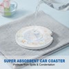 Ceramic Car Coasters, 2 Pack, 2.64" Absorbent Car Cup Holder