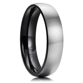 King Will BASIC 5mm Titanium Ring Brushed Black Plated Comfort Fit Wedding Band For Men Women 9