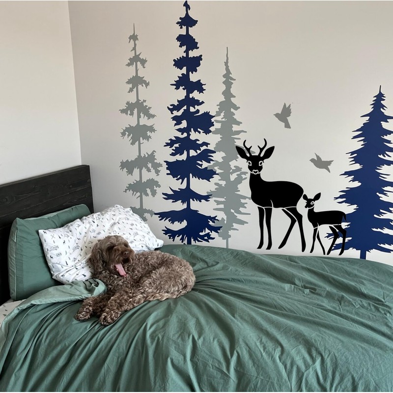 Large Pine Tree Stencils for Painting on Wood Fence Giant