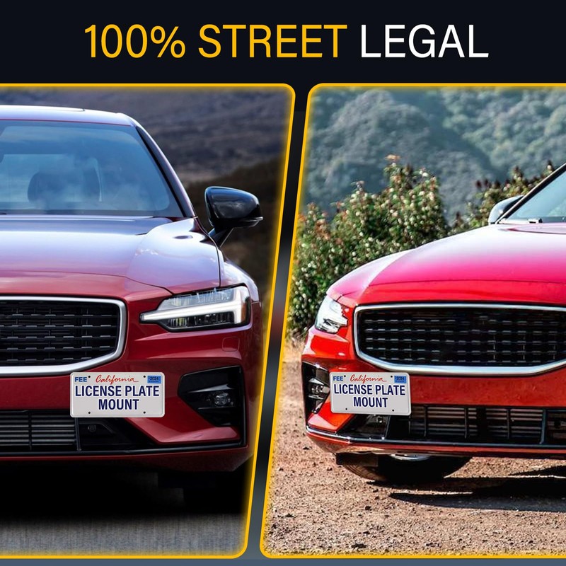 No Drill License Plate Holder Compatible with Volvo XC60 2008-2017