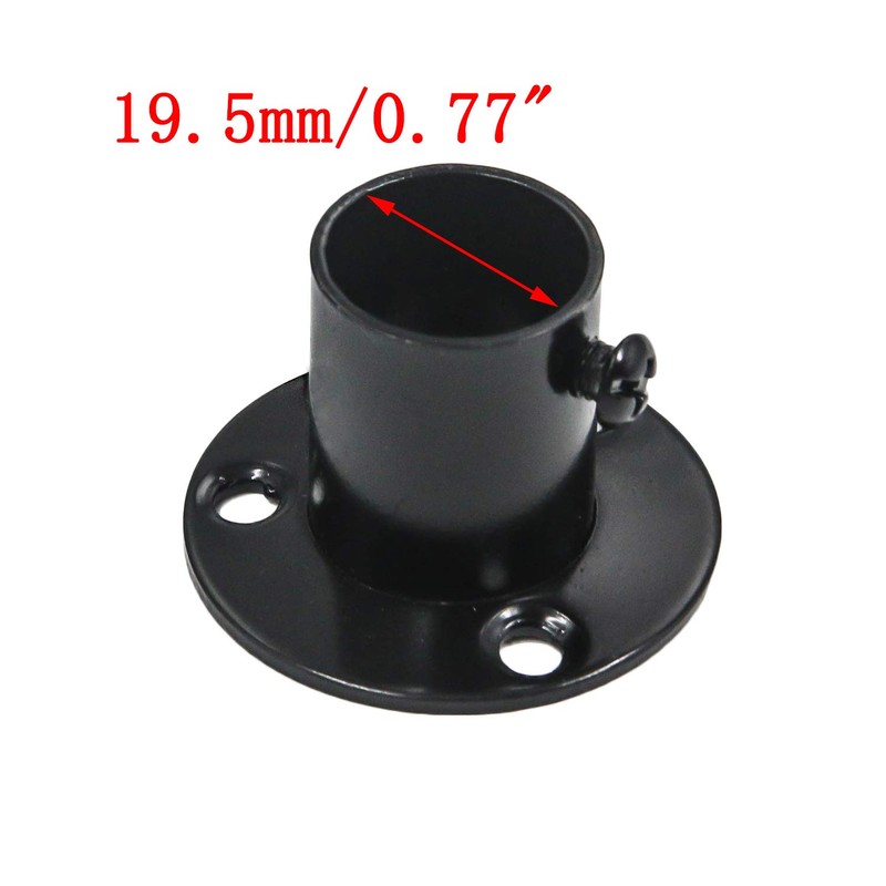 Antrader 3/4 inch Diameter Stainless Steel Matte Black Adjustable Closet