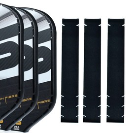 Vispinvo Pickleball Paddle Edge Tape - 3 Pack | 23/26mm Width Pre-Cut V Design for Paddle Head Edge Guard | Racket Edge Protection Tape, No Wrinkling (Black, 23mm)