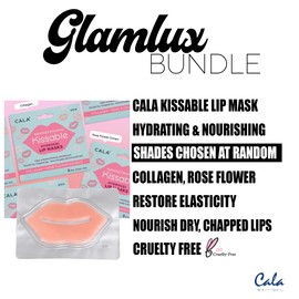 Glam Lux Beauty Bundle Lip Care Cala Hydrating & Nourishing Kissable Hydrogel Lip Masks & Amorus Double Bubble Lip Mask & Scrub Duo Nourish Cry/Chapped Lips
