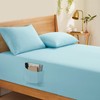 Horbaunal Extra Deep Pocket King Fitted Sheet Only - Fits Up to 24 Inch Mattress - Luxury 1800 Thread Count - Microfiber Aqua Fitted Bed Sheet King Size
