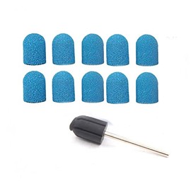 Nail Sanding Cap Sanding Caps Nail Sanding Belts Block Caps for Manicure Pedicure Milling 3 Sizes for Nail Studio Manicure Nail Design Foot Care Blue/Pink Pack of 15