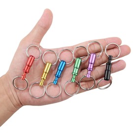 Quick Release Detachable Split Ring Keychain, Double Spring Snap Separate Chain Lock Holder, Multicolor, 6pcs Aluminum Steel Key Chain,Keyrings,Pendants,Case Closers