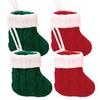 4Pcs Christmas Stockings 4.3x3.9 Mini Christmas Stockings Green and Red