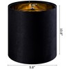 GOSO Tall Drum Velvet Black Lamp Shades Set of 2-