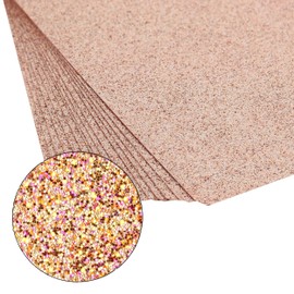 CraftyBook Glitter Cardstock Set - 15 Sheets of Rose Gold 12x12in Glitter Paper for Scrapbooking, Crafting, and Decor