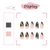 Almond False Nails Short, 24Pcs Black Gradient French Fake Nails