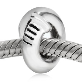 Have a laugh! Ridiculous Bent Nail Bead/Charm in Genuine Solid Sterling Silver Hallmarked 925, Compatible with all European style Charm Bracelets and Necklaces.