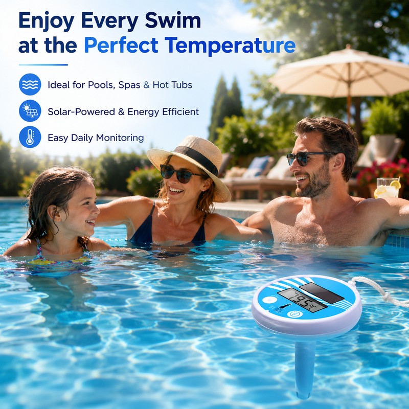 Solar Pool Thermometer for Pool & Spa – Wireless Digital