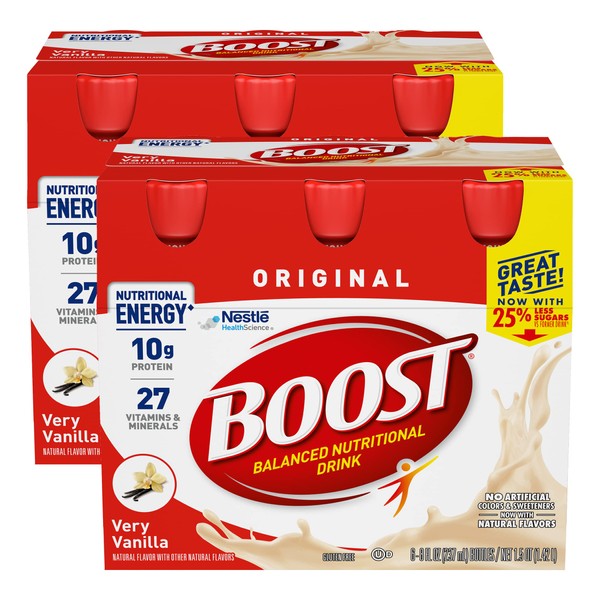 Boost Original Very Vanilla Complete Nutritional Drinks, 8 fl oz, 12 count