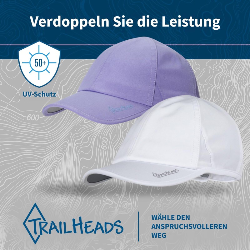 TrailHeads Running Cap with UV Protection, Women's Cap, Peaked Cap,