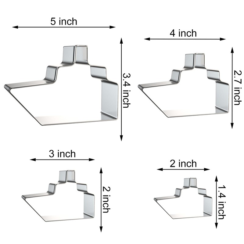 Ship Boat Cookie Cutter Set - 5", 4", 3", 2"