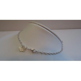 Unbranded  LADIES ANKLET 925 STERLING SILVER W/ BUTTERFLY CHARM/ LOBSTER LOCK/ CHAIN 2.6MM