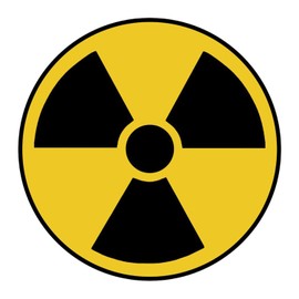 Radiation Hazard Warning Label, 3" Round, Pack of 6 Decals, Coated Paper, Yellow/Black Universal Radiation Symbol Stickers, Self-Adhesive Radioactive Sign