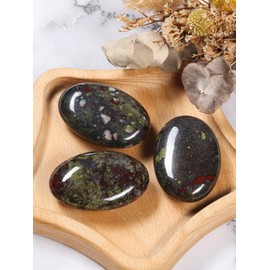 CrystalTears Dragon Bloodstone Healing Crystals Stone 2.4” Large Polished Healing Crystals Palm Gemstone Natural Pocket Worry Stone for Anxiety Stress Relief Meditation Reiki Healing Crystal Gifts