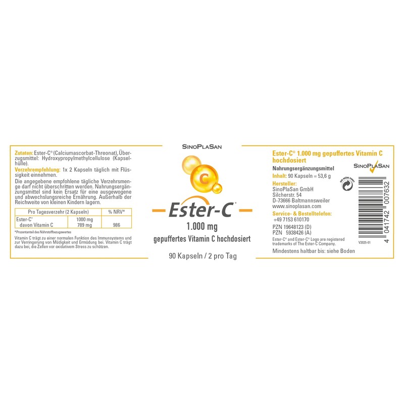 Ester-C® 1,000 mg Buffered Vitamin C 789 mg High Dose