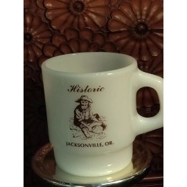 Anchor Hocking Vintage Anchor Hocking Fire King Advertising Mug Gold Miner Jacksonville Oregon