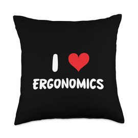I Love Ergonomics - Heart - Professor Work Environment Throw Pillow