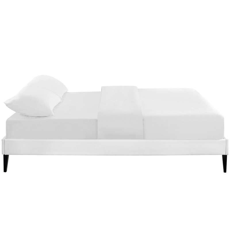 Modway Sharon Vinyl Bed Frame with Squared Tapered Legs, Full,