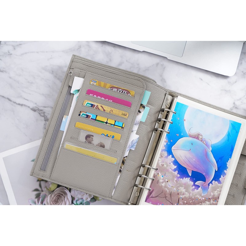 Moterm A5 Luxe Rings Planner - Genuine Leather Binder Organizer