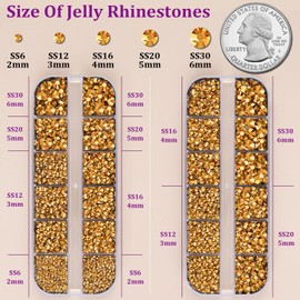 TINKRSTUFF Resin Jelly Rhinestones for Crafting with B7000 Jewelry Glue, 2 Boxes Gold Flatback Crystals with 3Pcs 10ml Glue, Bedazzling Non Hotfix Gems for DIY Tumblers Clothing Shoes Manicure