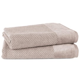 Pure Label Bath Towel 70 x 140 cm Set of 2 100% Cotton Stone
