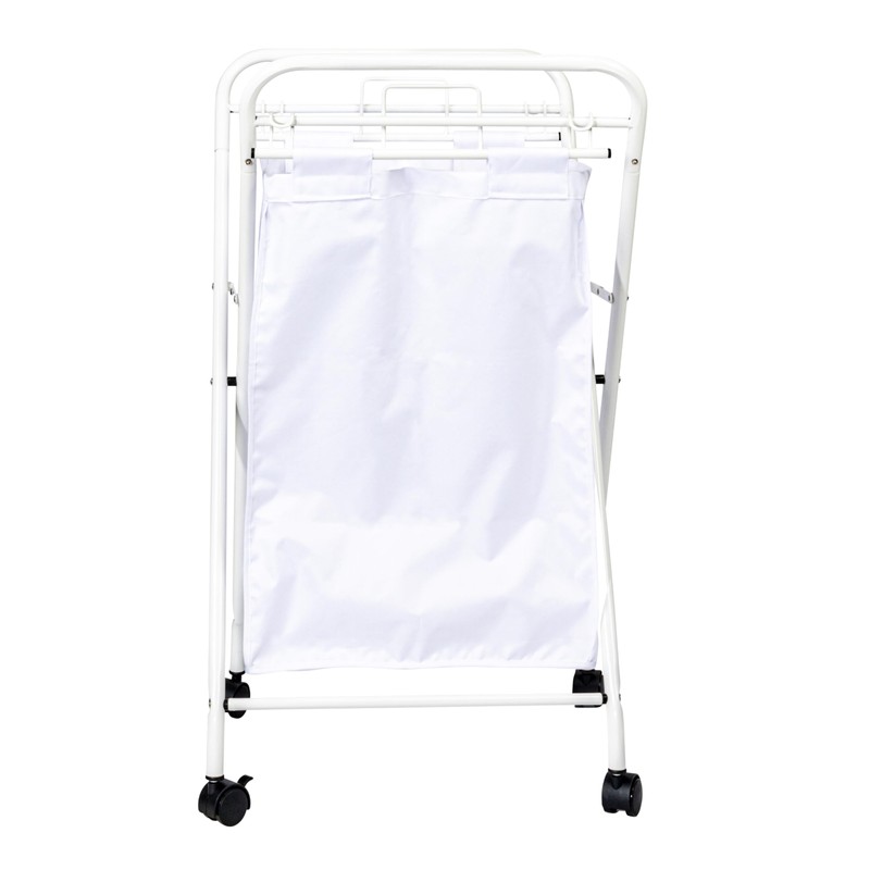 Household Essentials Rolling Laundry Hamper, Heavy Duty Canvas Bag, 2
