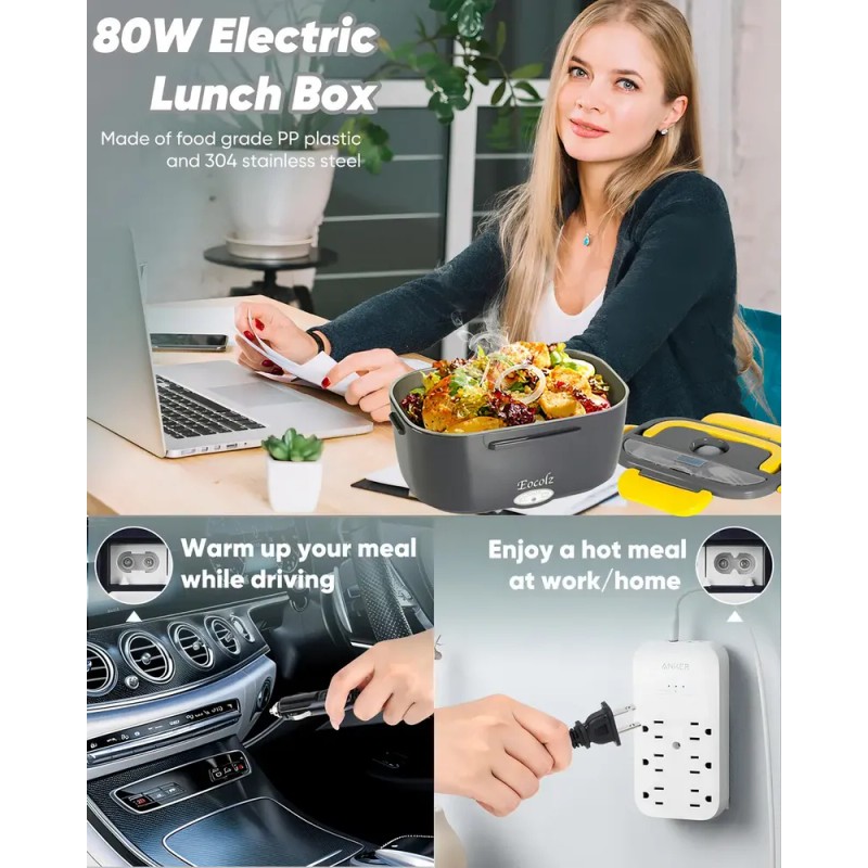 Lonchera Termica Electrica Portatil Aiyinsmart Smart-403 Color Gris