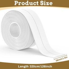 2 Packs Caulk Tape Waterproof Self Adhesive, Bathtub Caulk Strip Sealant Tape Sealing Strip for Kitchen Countertop, Sink,Bathroom, Toilet, Floor Wall Edge Protector(White 10.5Ft X 1.5In)