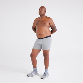 SAXX Underwear Co. Men's Underwear with Pouch Daytripper Boxer Brief Fly 5Pk, Black/Grey/Navy, Small