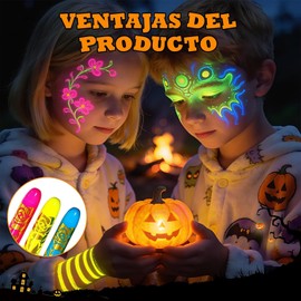 10 Colores Pintura Corporal Ceras Pintura De Cara De Neón Brillante. avable, No Tóxico, Cera Lápiz UV Neón Para Rostro Y Cuerpo. Ideal para Cuerpo Mardi Gras, Fiesta De Disfraces