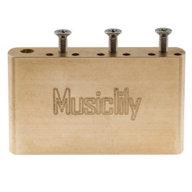 Musiclily Ultra 42mm Estilo MIM Bloque Trémolo de Latón 10,5mm Espaciado Cuerdas para Guitarra Eléctrica México Fender Strat y China Squier Classic Vibe/Speical
