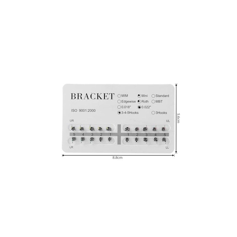 Brackets Ortodoncia Metálicos 20piezas Mini Roth Ganchos 345 0.022