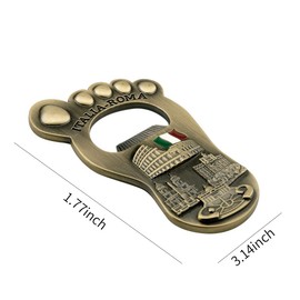 Footprint Bottle Openers,Metal Refrigerator Sticker Opener Italian Bigfoot Tourist Souvenirs Retro Crafts Creative Beer