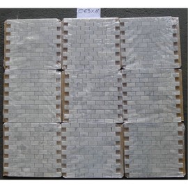 Stone Center Online Carrara White Marble 1x2 Medium Brick Mosaic Tile Honed for Kitchen Backsplash Bathroom Flooring Shower Surround Dining Room Entryway Corrido Spa (1 Sheet)